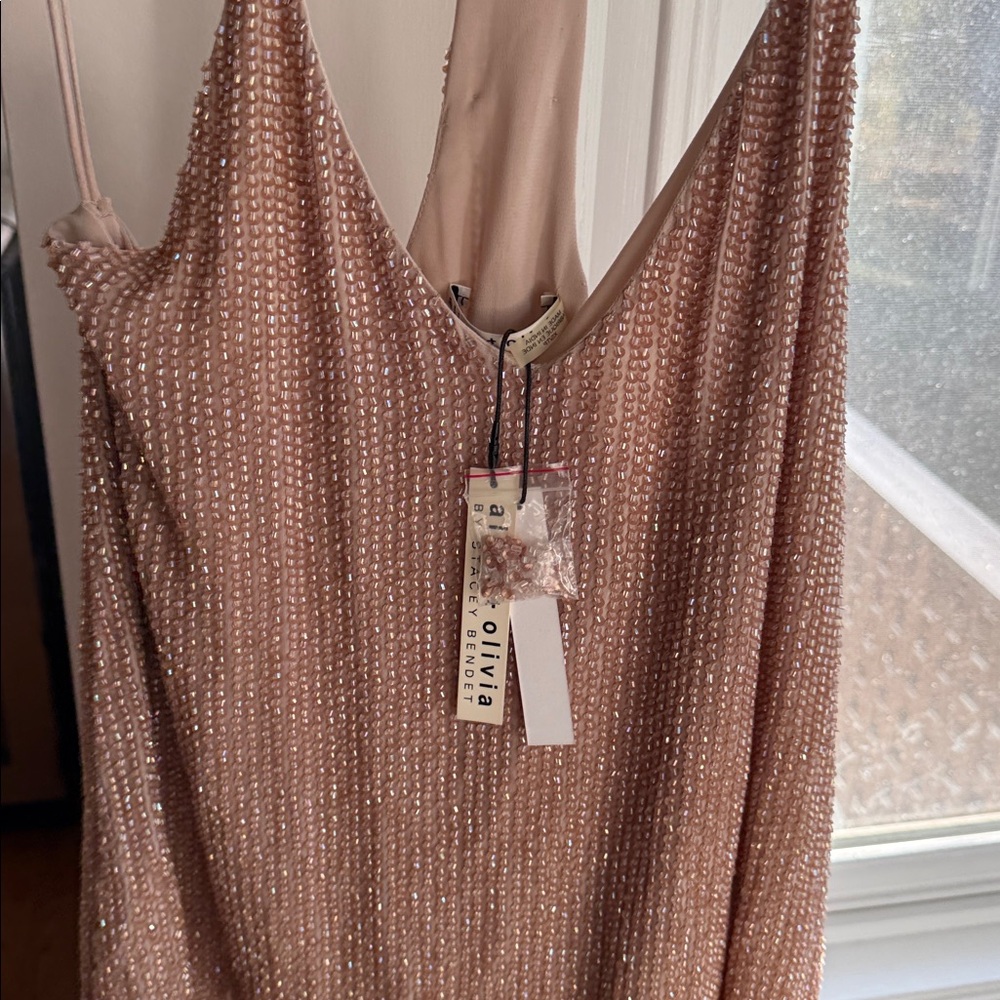 Alice + Olivia silk and beaded top.